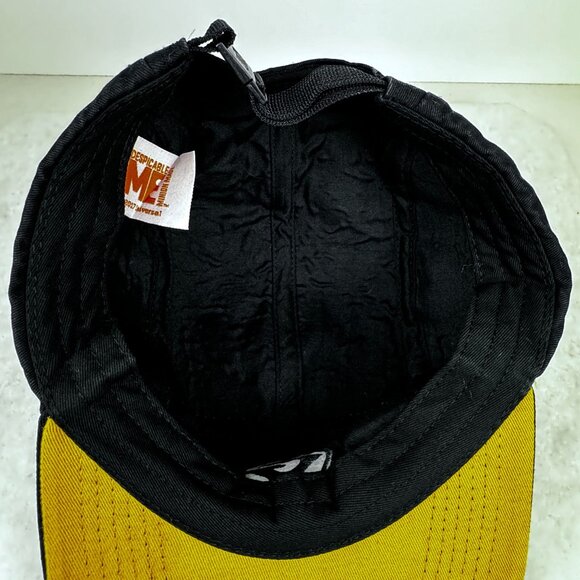 Despicable Me Black Adjustable Hat With Minions Logo Yellow Accents Cap Mens M - Picture 8 of 11